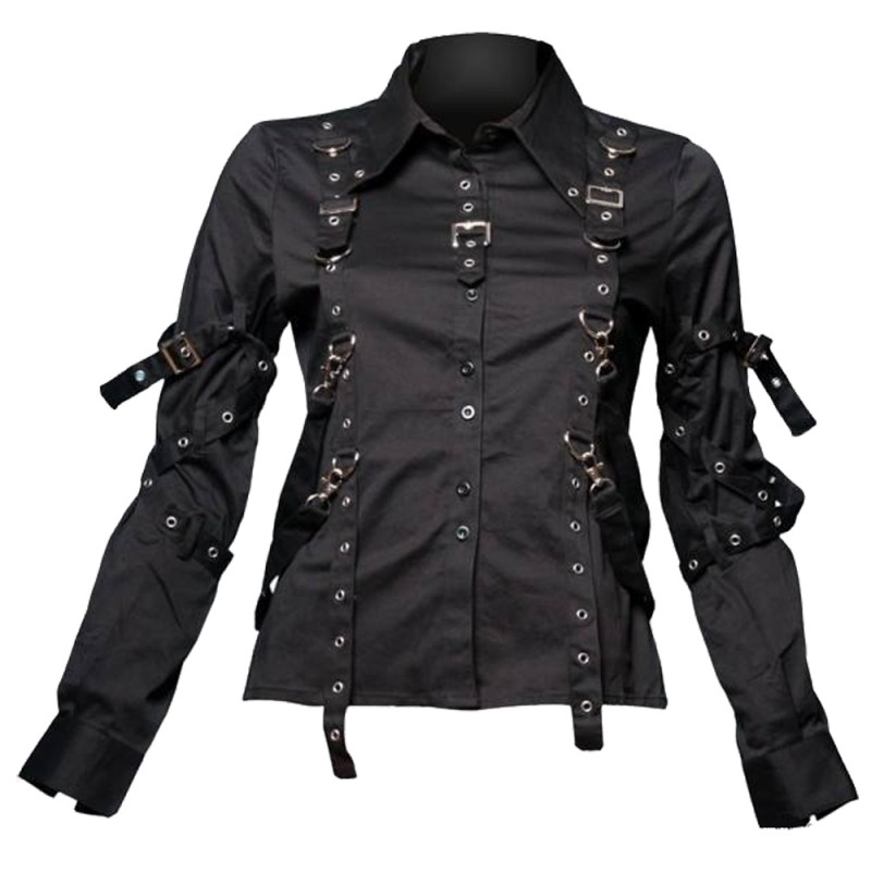 Women Black Gothic Shirt  (2025)